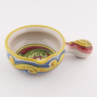 Sicilian pottery - ceramic serving bowl with handle