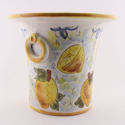 pottery ice bucket - lemon style