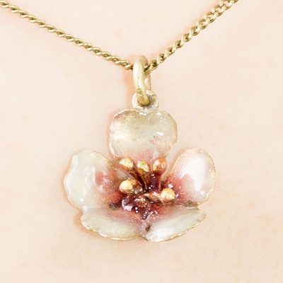 Brass jewelry - almond flower pendant
