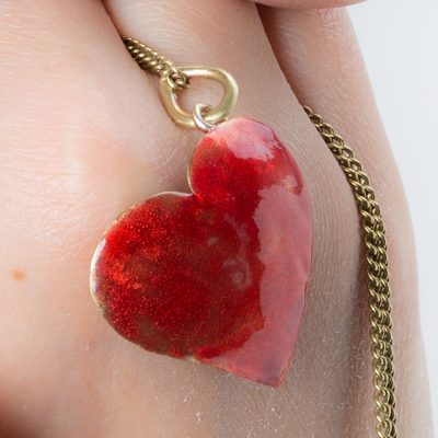Brass jewelry - heart pendant