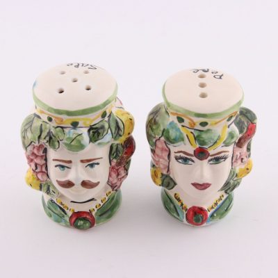 Sicilian pottery - ceramic salt and pepper set