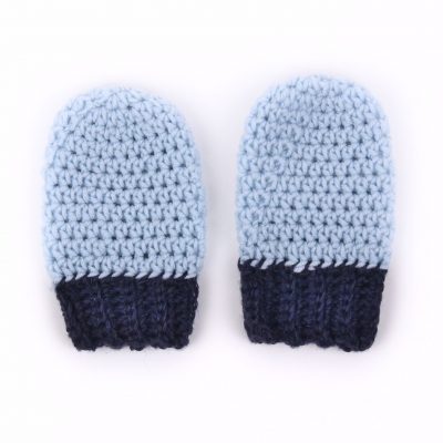 handmade crochet baby boy mittens